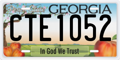 GA license plate CTE1052
