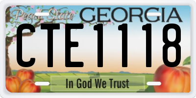 GA license plate CTE1118