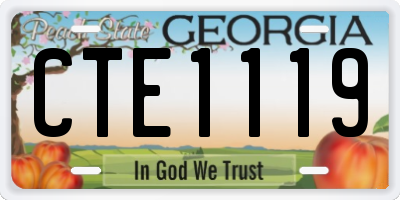 GA license plate CTE1119