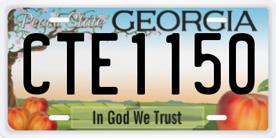 GA license plate CTE1150
