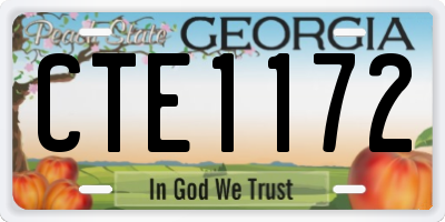 GA license plate CTE1172