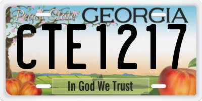 GA license plate CTE1217