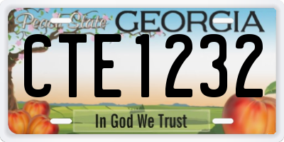GA license plate CTE1232