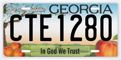 GA license plate CTE1280