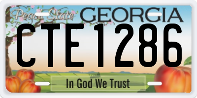GA license plate CTE1286
