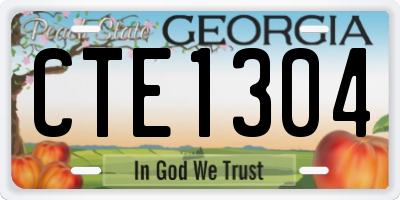 GA license plate CTE1304