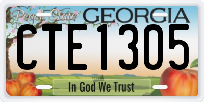 GA license plate CTE1305