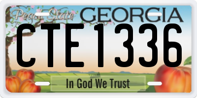 GA license plate CTE1336