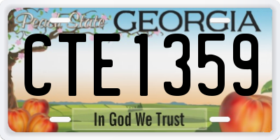 GA license plate CTE1359