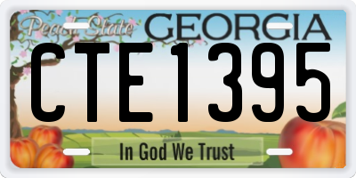 GA license plate CTE1395