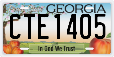 GA license plate CTE1405