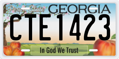 GA license plate CTE1423