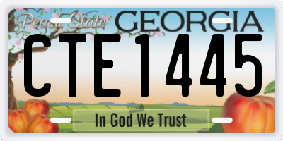 GA license plate CTE1445