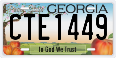 GA license plate CTE1449