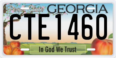 GA license plate CTE1460
