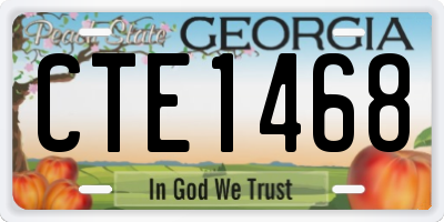 GA license plate CTE1468