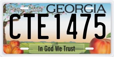 GA license plate CTE1475