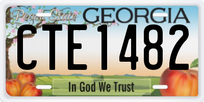 GA license plate CTE1482