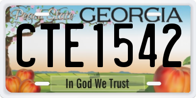 GA license plate CTE1542