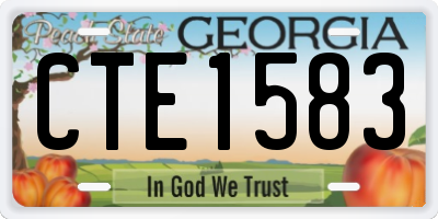GA license plate CTE1583