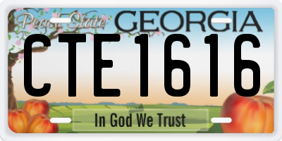 GA license plate CTE1616