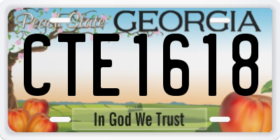 GA license plate CTE1618