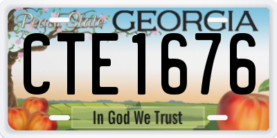 GA license plate CTE1676