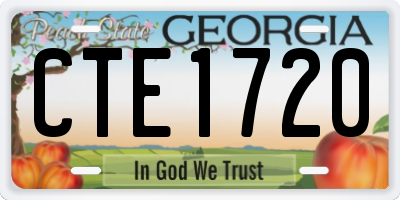 GA license plate CTE1720