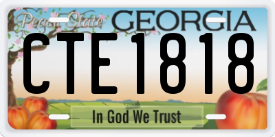 GA license plate CTE1818