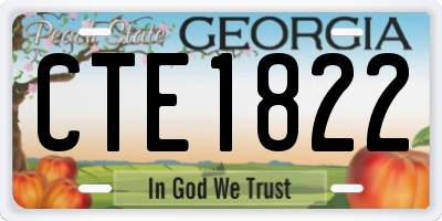 GA license plate CTE1822