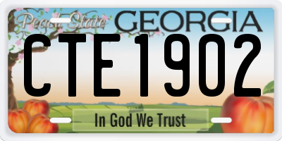 GA license plate CTE1902