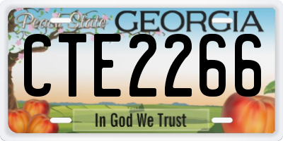 GA license plate CTE2266