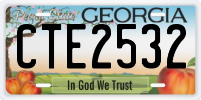 GA license plate CTE2532