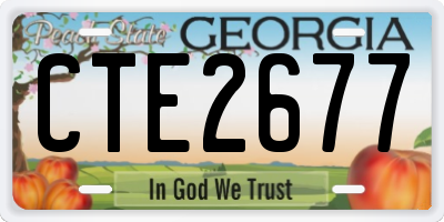 GA license plate CTE2677