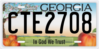 GA license plate CTE2708