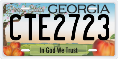 GA license plate CTE2723