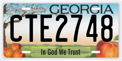 GA license plate CTE2748