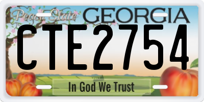 GA license plate CTE2754