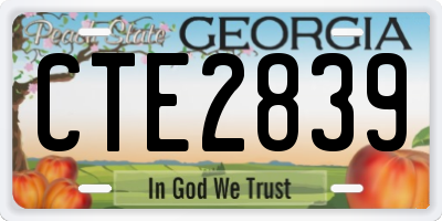 GA license plate CTE2839