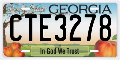 GA license plate CTE3278