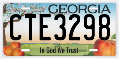 GA license plate CTE3298