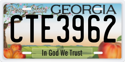 GA license plate CTE3962