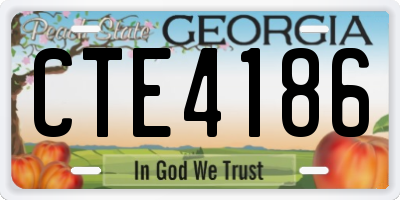 GA license plate CTE4186