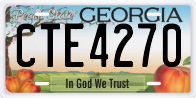 GA license plate CTE4270