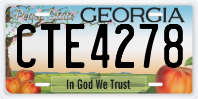 GA license plate CTE4278