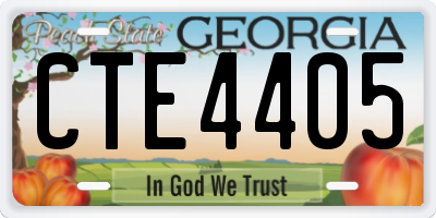 GA license plate CTE4405