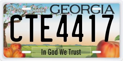 GA license plate CTE4417