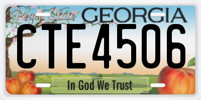 GA license plate CTE4506