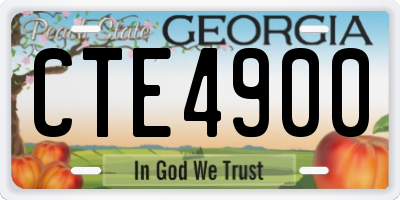 GA license plate CTE4900