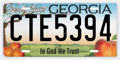 GA license plate CTE5394
